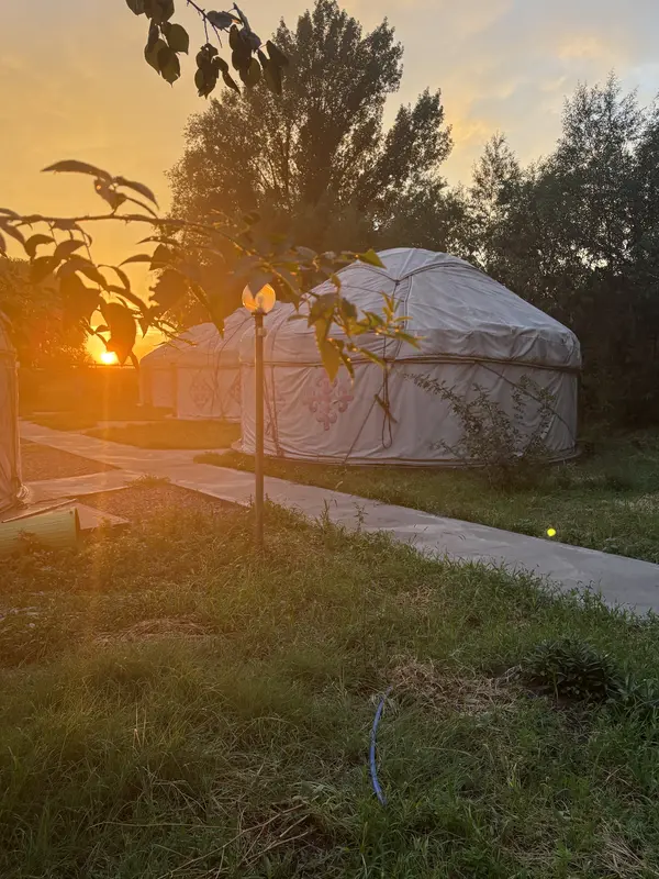 Path between yurts